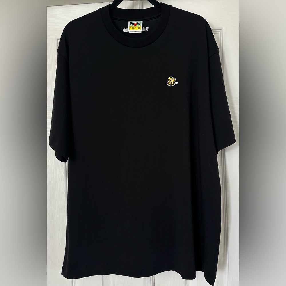 A BATHING APE T-SHIRT BAPE BEE ONE POINT RELAXED FIT TEE size XL black